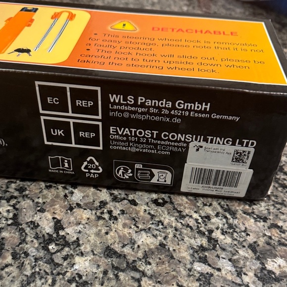 Detachable Steering Wheel Lock - Orange NIB - Picture 3 of 6